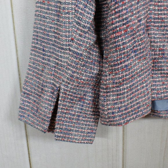 Elana By Tanner 100% Multicolor Silk Textured Full Zip Lined Jacket Size 20 - Picture 4 of 11